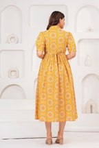 Sunshine Bloom  Elegant Floral Printed Maternity Kurta