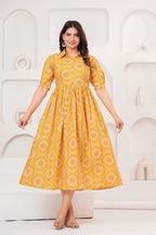 Sunshine Bloom  Elegant Floral Printed Maternity Kurta