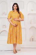 Sunshine Bloom  Elegant Floral Printed Maternity Kurta