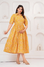 Sunshine Bloom  Elegant Floral Printed Maternity Kurta