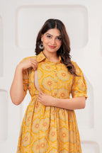 Sunshine Bloom  Elegant Floral Printed Maternity Kurta