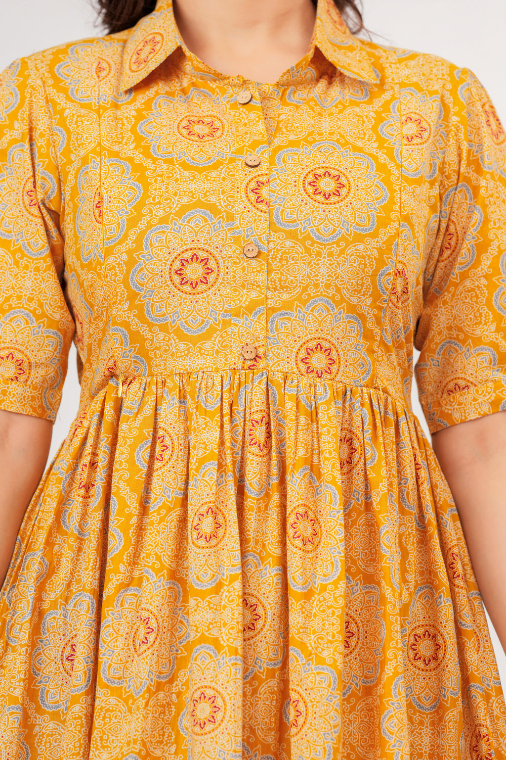 Sunshine Bloom  Elegant Floral Printed Maternity Kurta