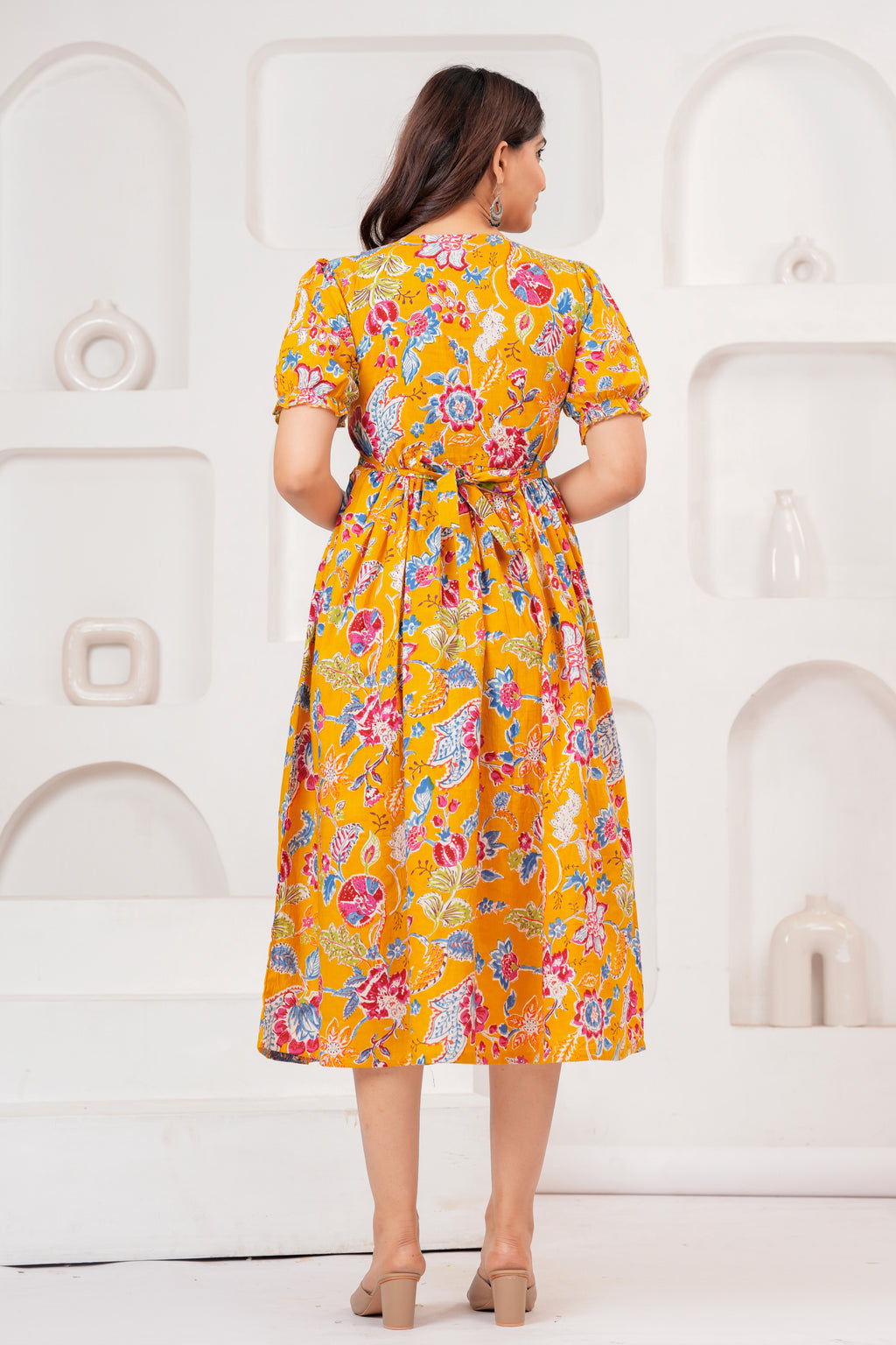 Mustard Yellow Pure Cotton Maternity Kurta