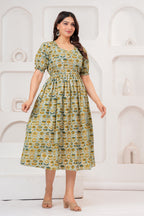 Sage Green Bloom Elegant Floral Printed Maternity Kurta