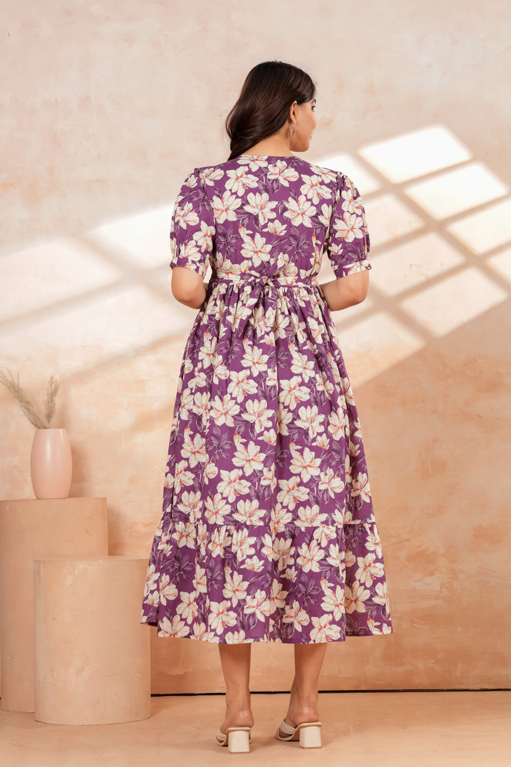 Lavender Blossom Floral Printed Maternity Kurta