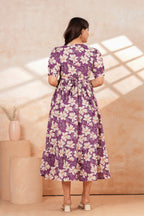 Lavender Blossom Floral Printed Maternity Kurta