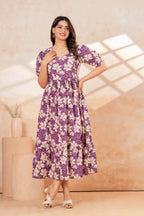 Lavender Blossom Floral Printed Maternity Kurta