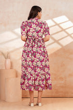 Rosy Bloom Floral Tiered Printed Maternity Kurta